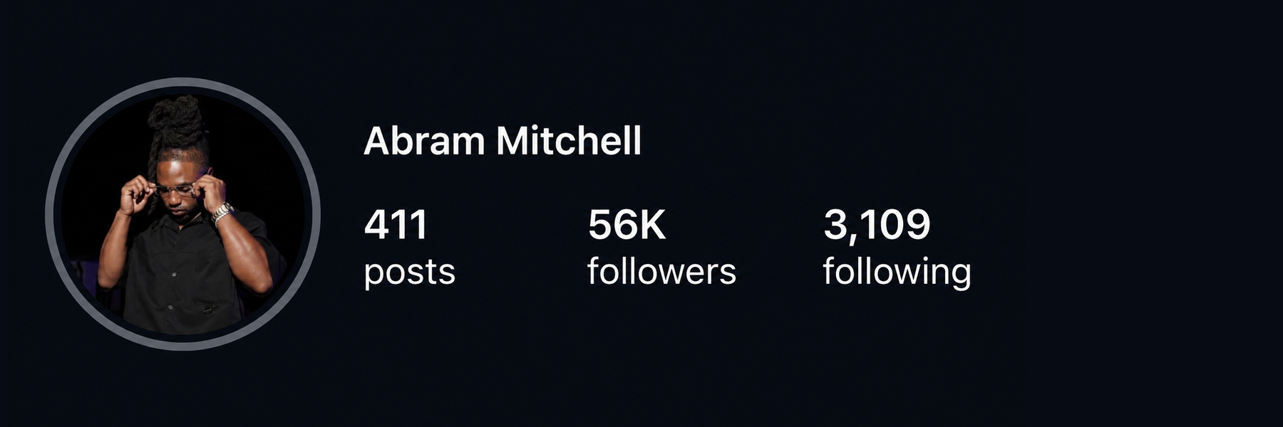 Abram Mitchell — 56K followers before