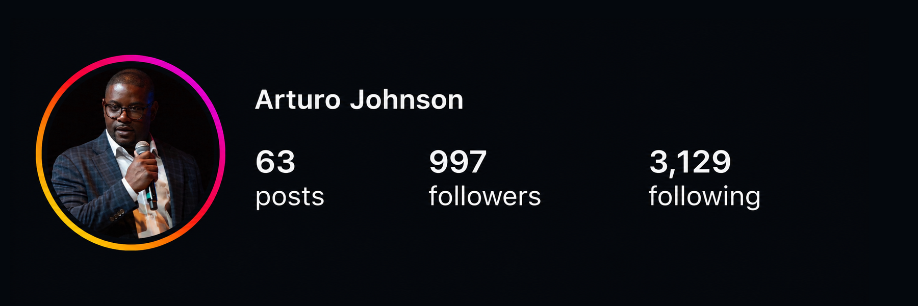 Arturo Johnson — 997 followers before